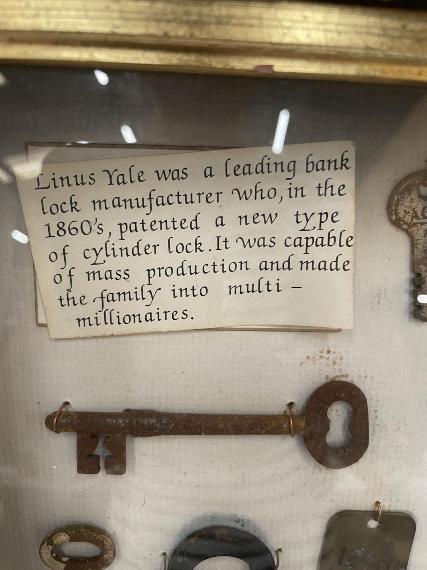 A FRAMED LOCK AND KEY DISPLAY - Image 2 of 4