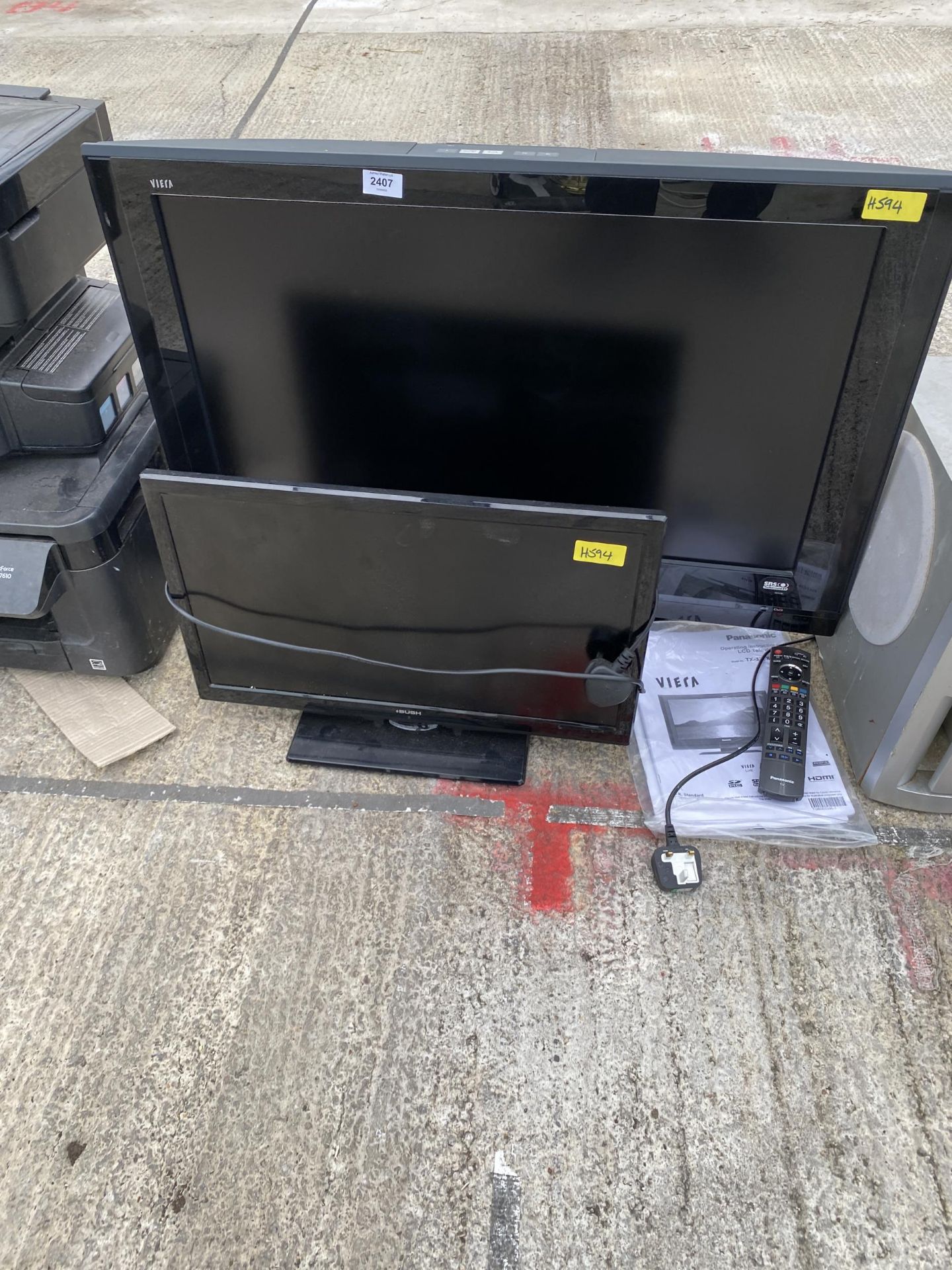 TWO TELEVISIONS TO INCLUDE A BUSH AND A PANASONIC