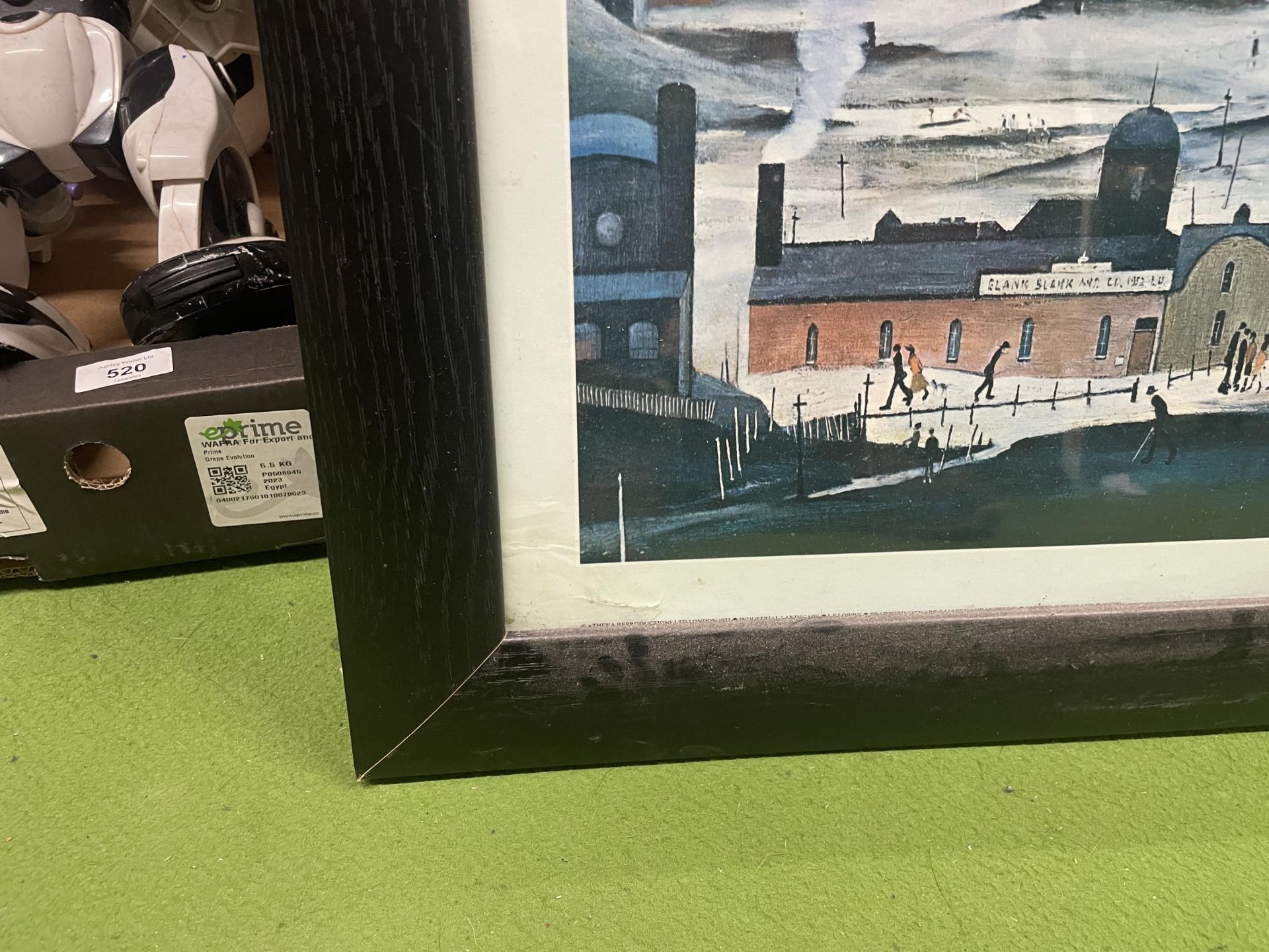 A LARGE L S LOWRY PRINT 'INDUSTRIAL LANDSCAPE', FRAMED, 92CM X 72CM - Image 2 of 2