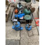 AN ASSORTMENT OF CAMPING GAS BURNERS AND FITTINGS ETC
