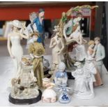 A MIXED LOT OF CERAMIC FIGURES