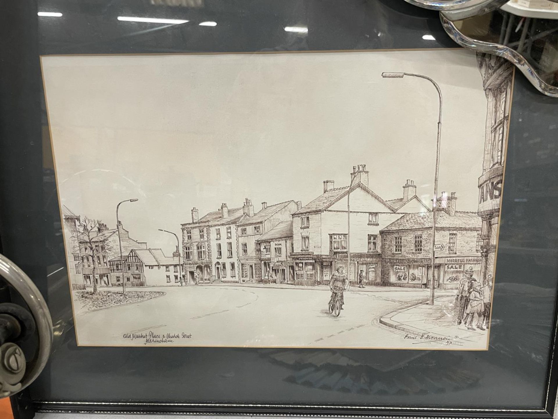 A PRINT OF OLD MARKET PLACE AND CHURCH STREET, ALTRINCHAM, FRAMED PLUS THREE PHOTOGRAPHIC VINTAGE - Image 4 of 4