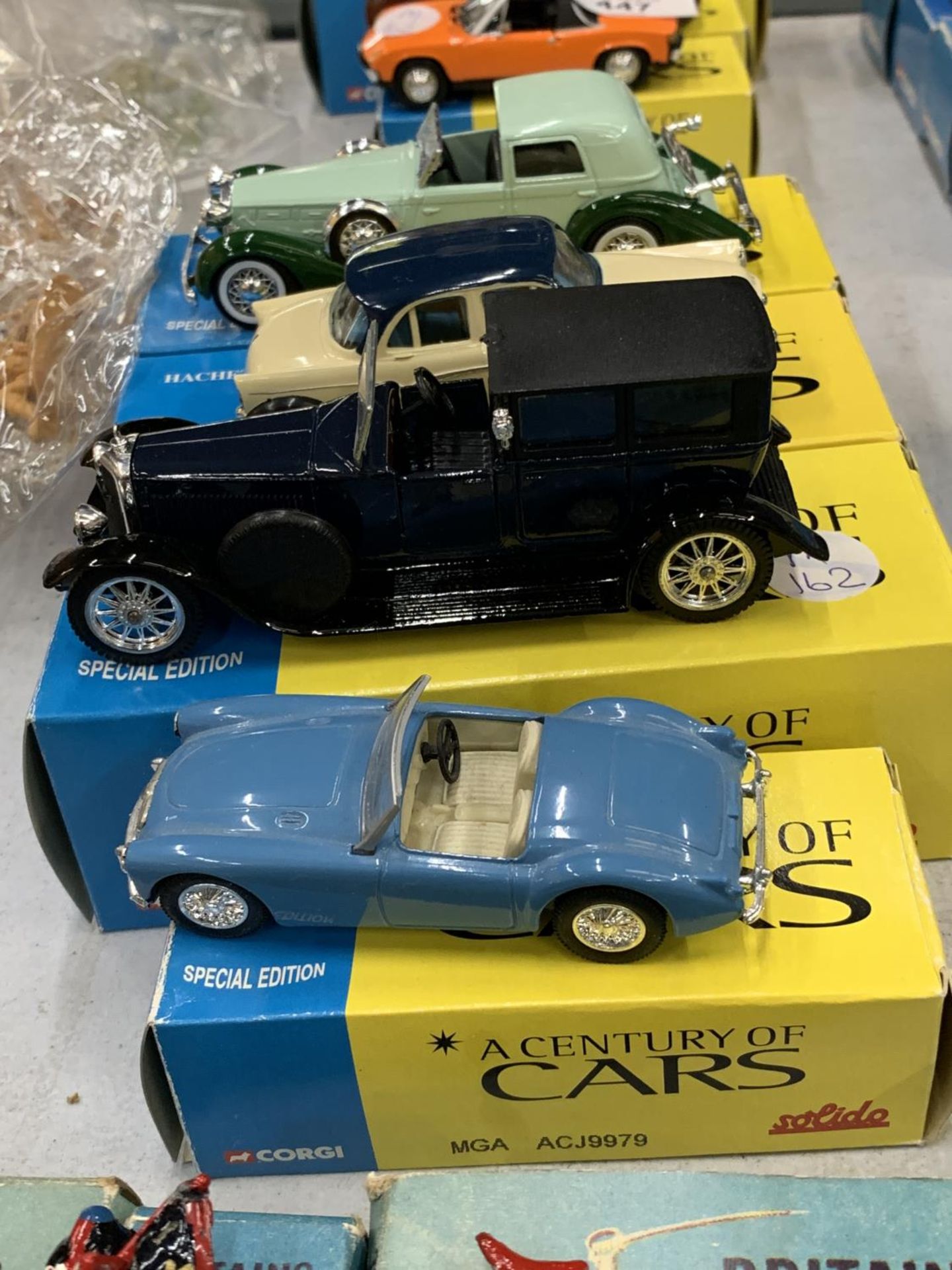 FOUR BOXED CORGI 'A CENTURY OF CARS' TO INCLUDE AN MGA, SIMBA, DELOGE COUP DE VILLE AND A PANHARD ET - Image 3 of 3