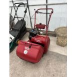 A SUFFOLK PUNCH CYLINDER PETROL 17S LAWN MOWER WITH GRASS BOX