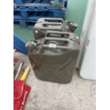 TWO 20L METAL JERRY CANS
