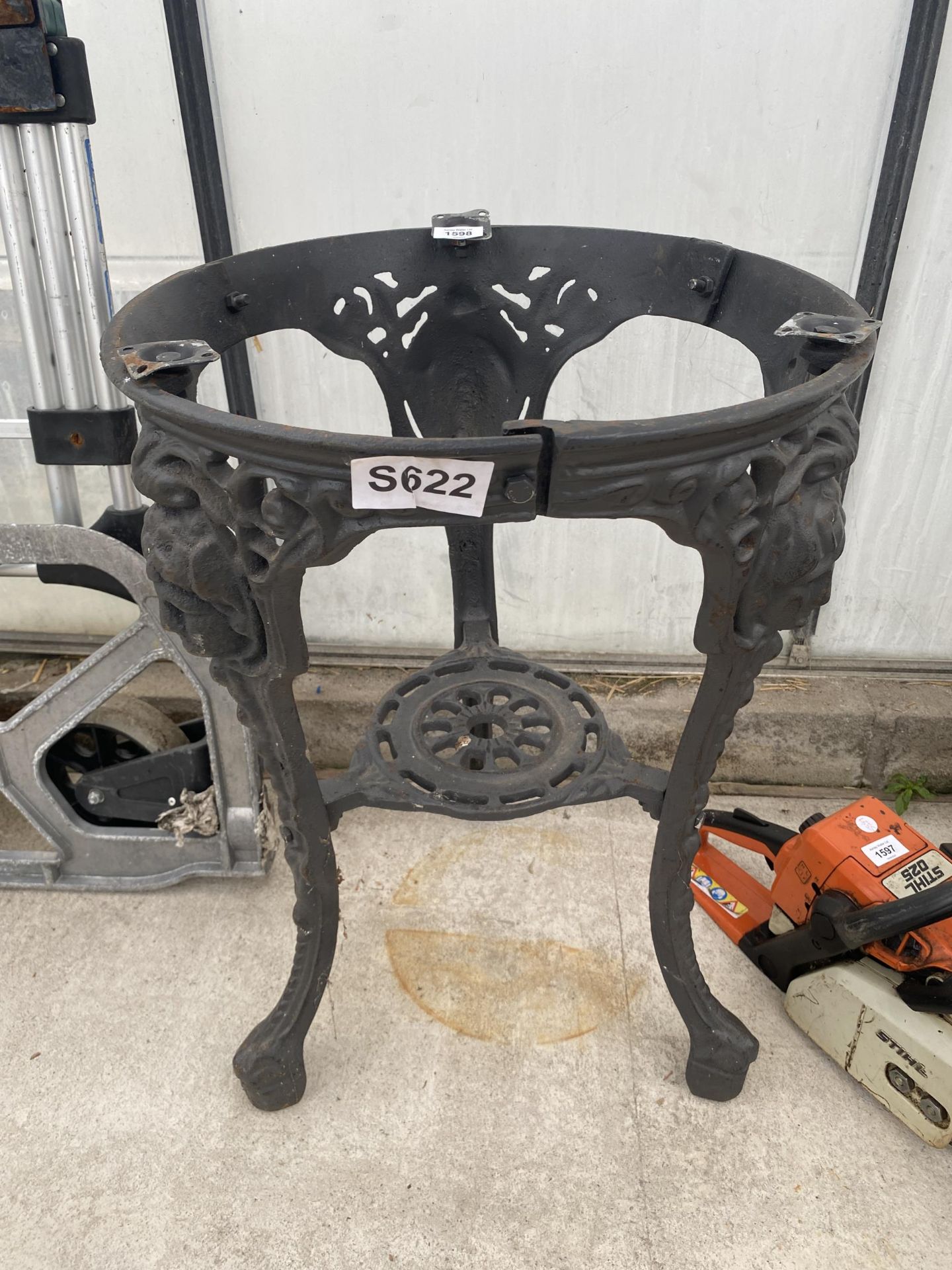 A VINTAGE STYLE CAST IRON TABLE BASE