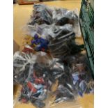 A LARGE QUANTITY OF PLASTIC FIGURES AND ACCESSORIES TO INCLUDE KNIGHTS, COWBOYS, HORSES, SOLDIERS,