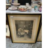 AN EBONY AND GILT FRAMED SERVED BY FIRE SIGNED WALTER DENDY SADLER ECTHING BY JAMES DOBLE (SIGNED BY