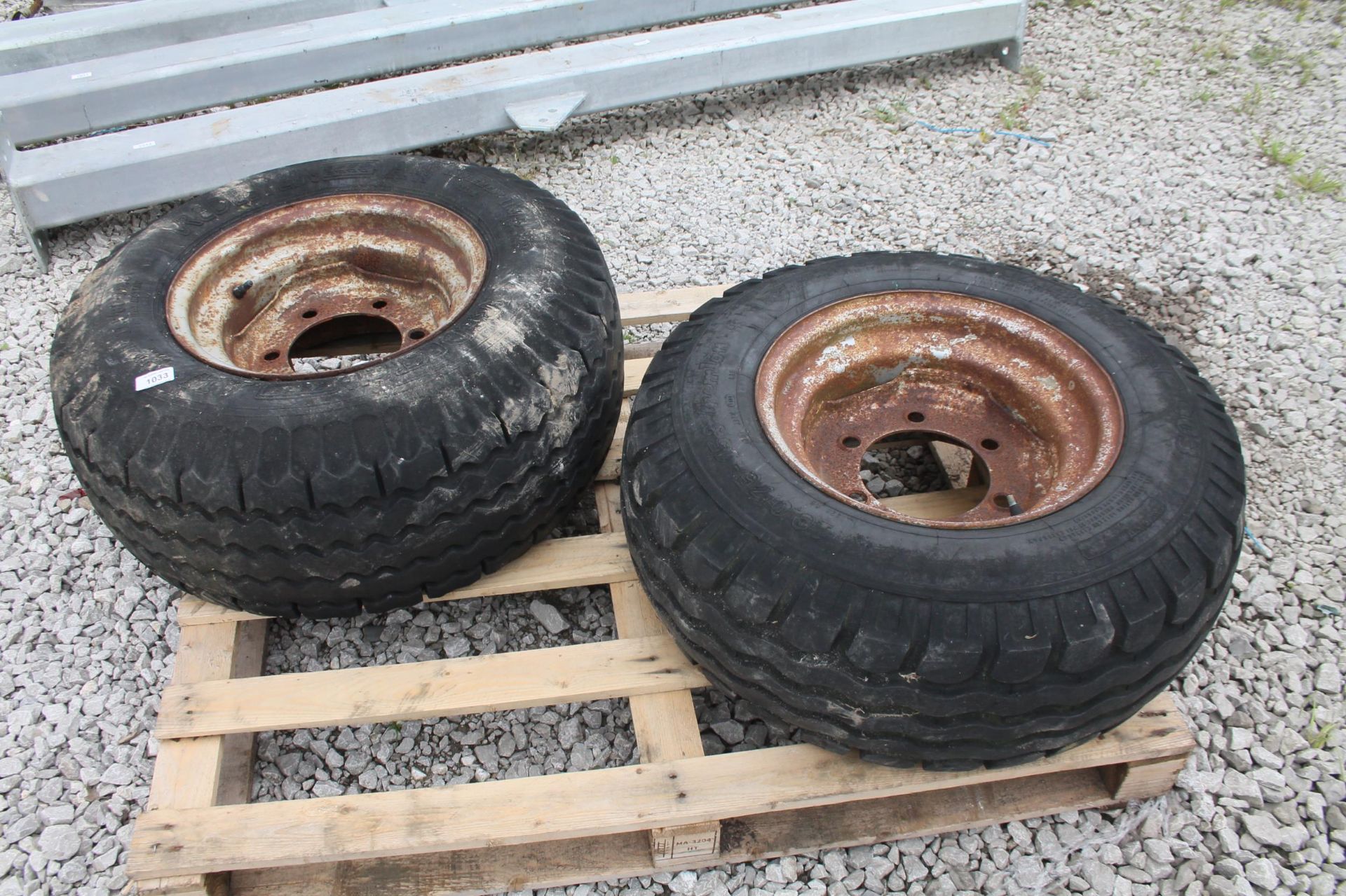 TWO 6 STUD WHEELS AND TYRES NO VAT