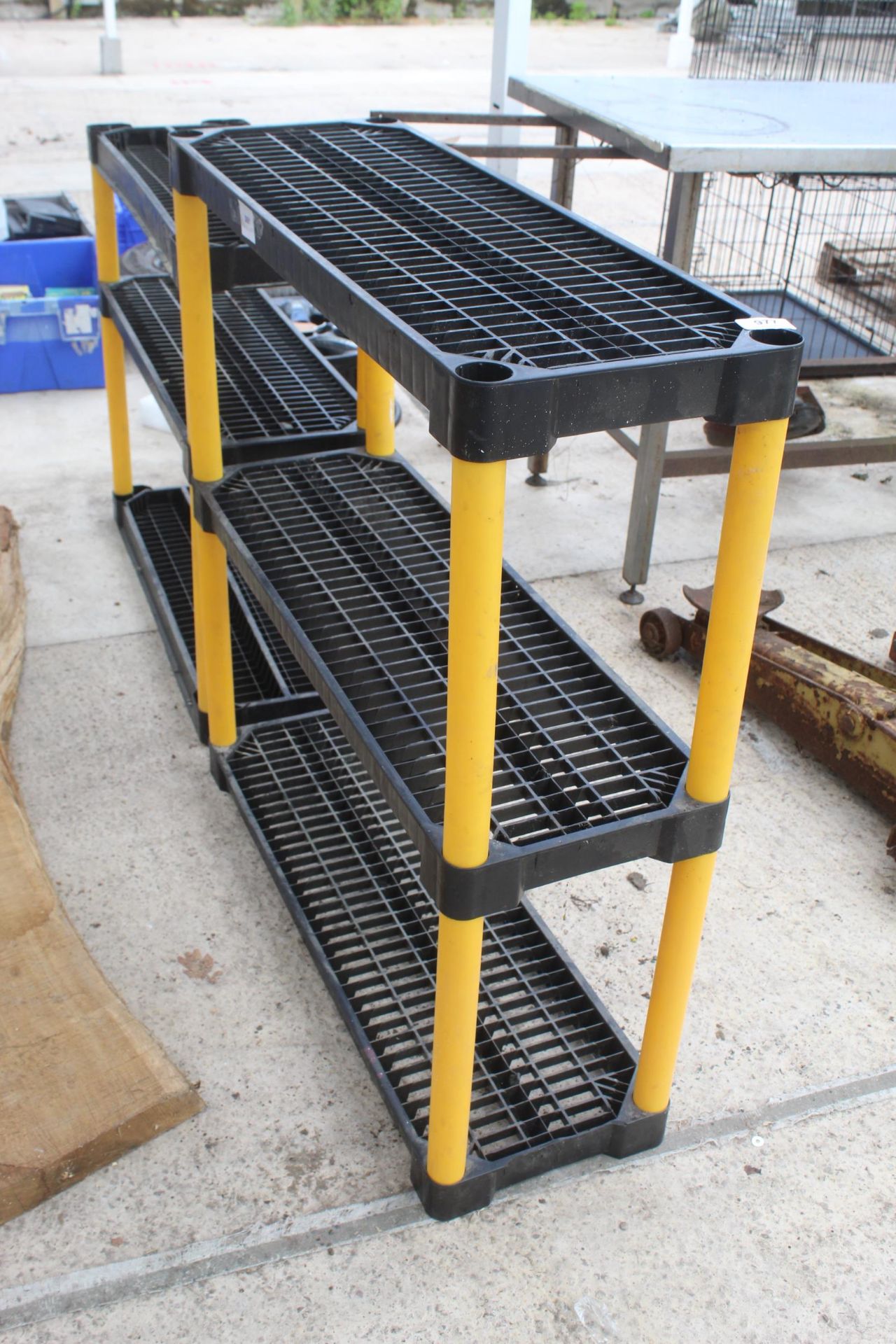 6 TIERS OF PLASTIC SHELVING NO VAT