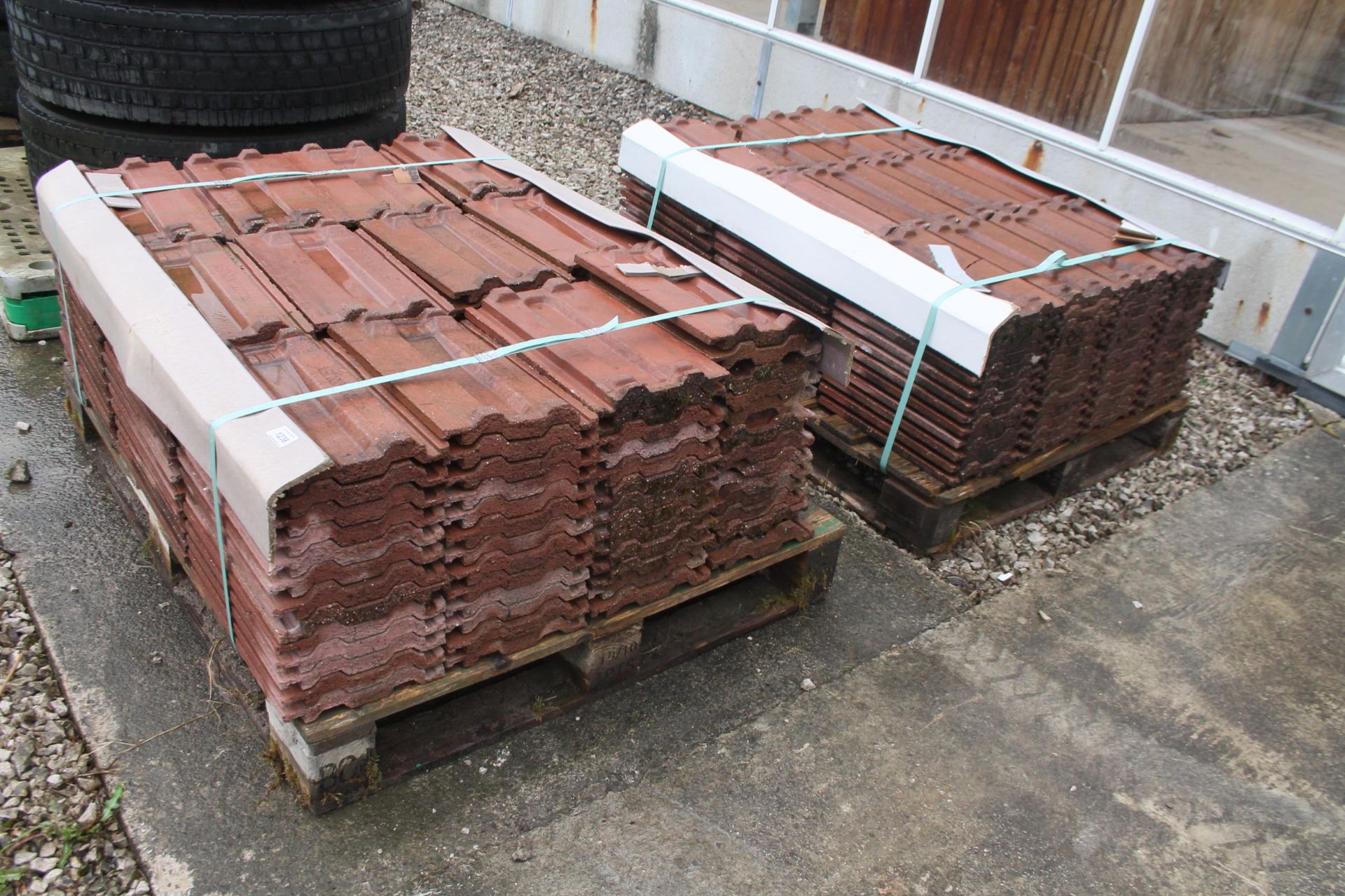 2 PALLETS OF ROOF TILES NO VAT THE PURCHASER WILL HAVE THE OPTION TO BUY UPTO 10 MORE PALLETS AT THE