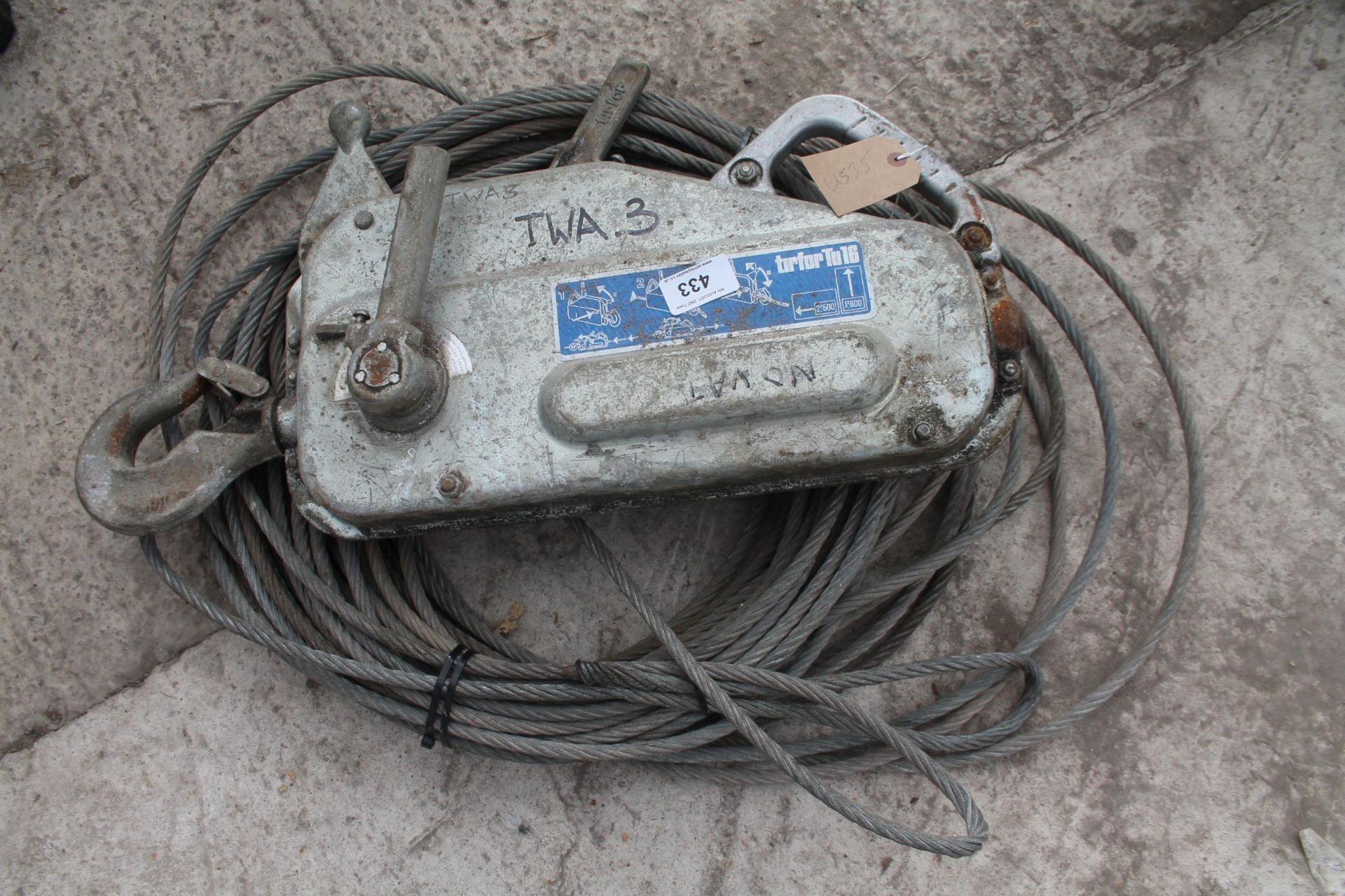 TURFER AND WIRE ROPE NO VAT