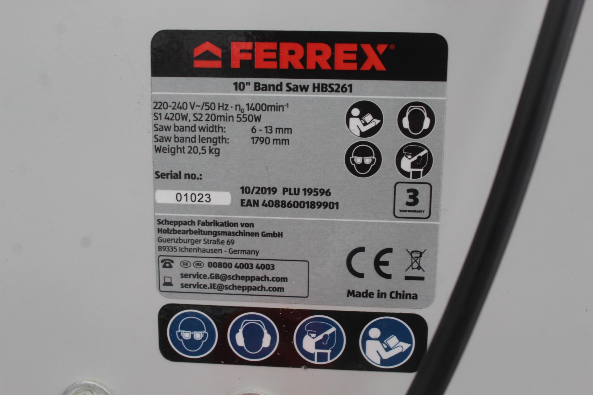 FERREX BAND SAW NO VAT - Image 4 of 4