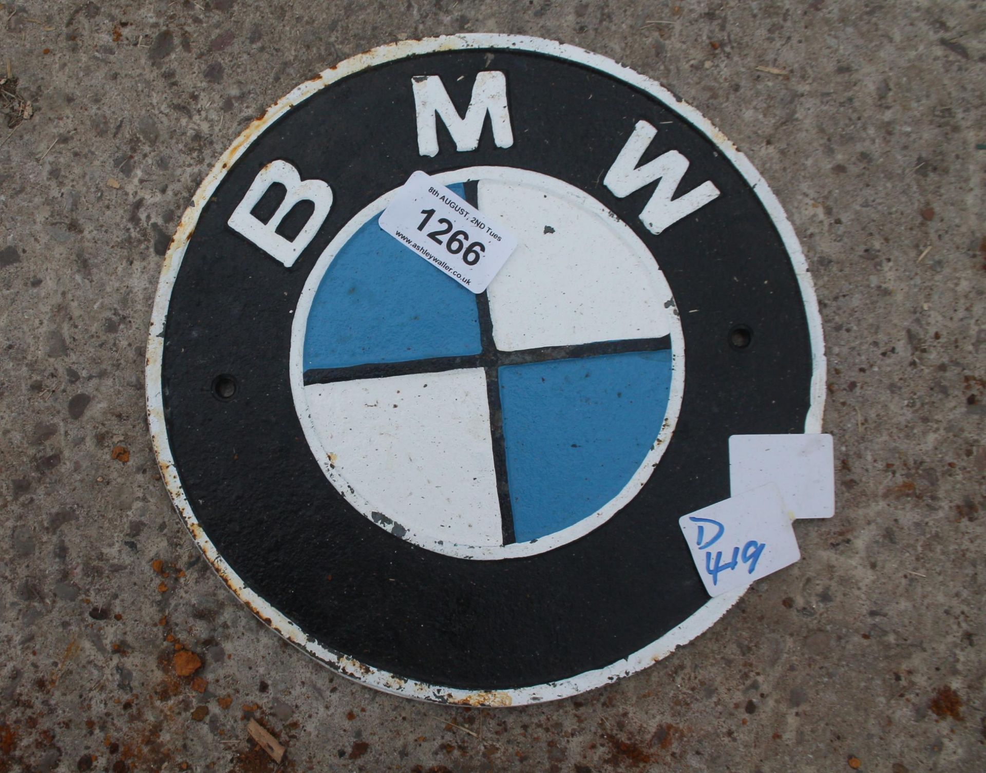 BMW CAST IRON SIGN NO VAT