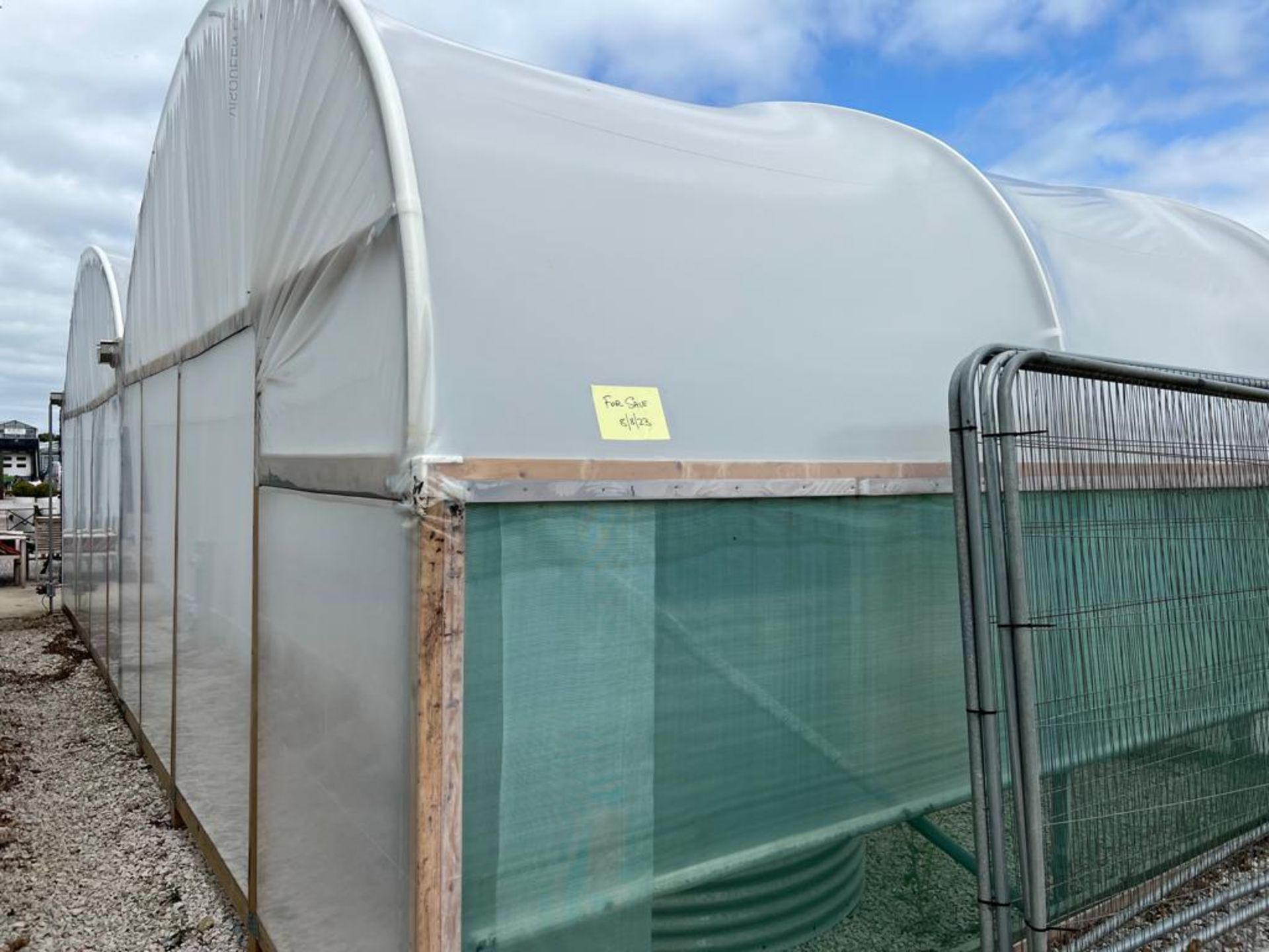 TWO BAY WIDE (36') AND TWO SECTION LONG (20') LONG POLY TUNNEL, TO INCLUDE ONLY THE HEAVY DUTY