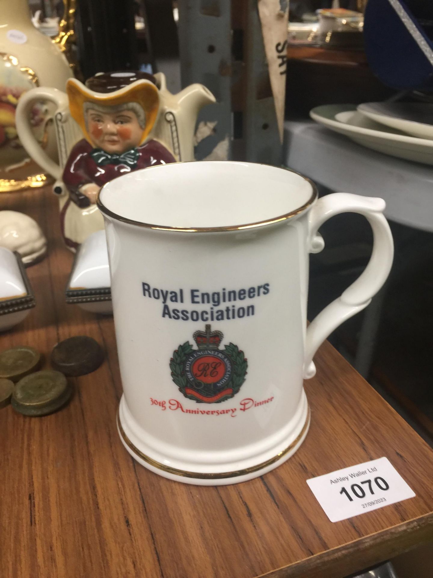 TWO ROYAL ENGINEERS, POTTERIES BRANCH, CERAMIC AND METAL TRINKET BOXES, A VICTORIAN FLORAL VASE, A - Image 2 of 5