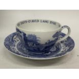 TWO SPODE ITEMS TO INCLUDE A LARGE CUP AND A MATCHING PLATE