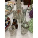 A COLLECTION OF VINTAGE MEDICINE AND CHEMISTS BOTTLES ETC