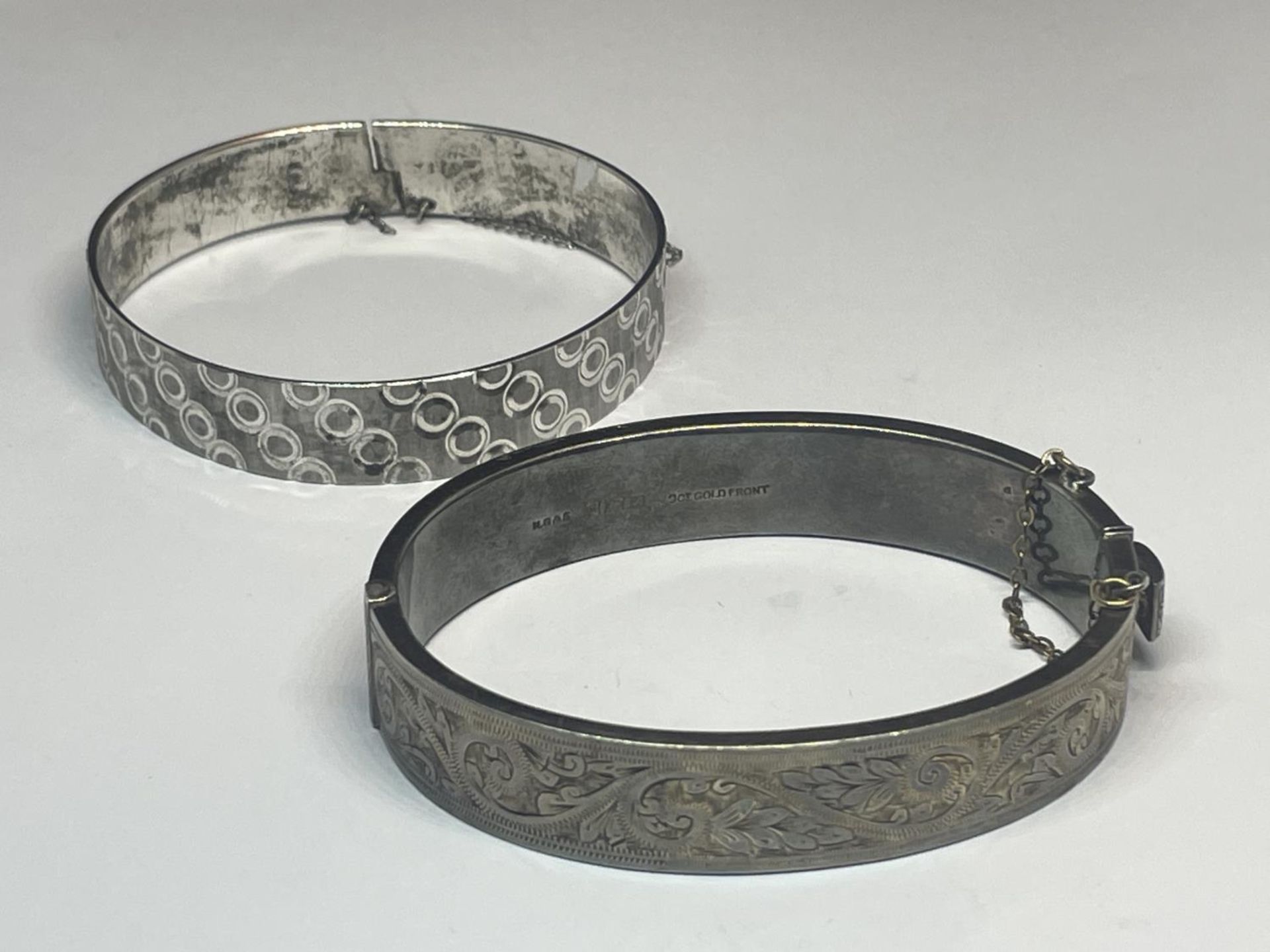 TWO SILVER BANGLES