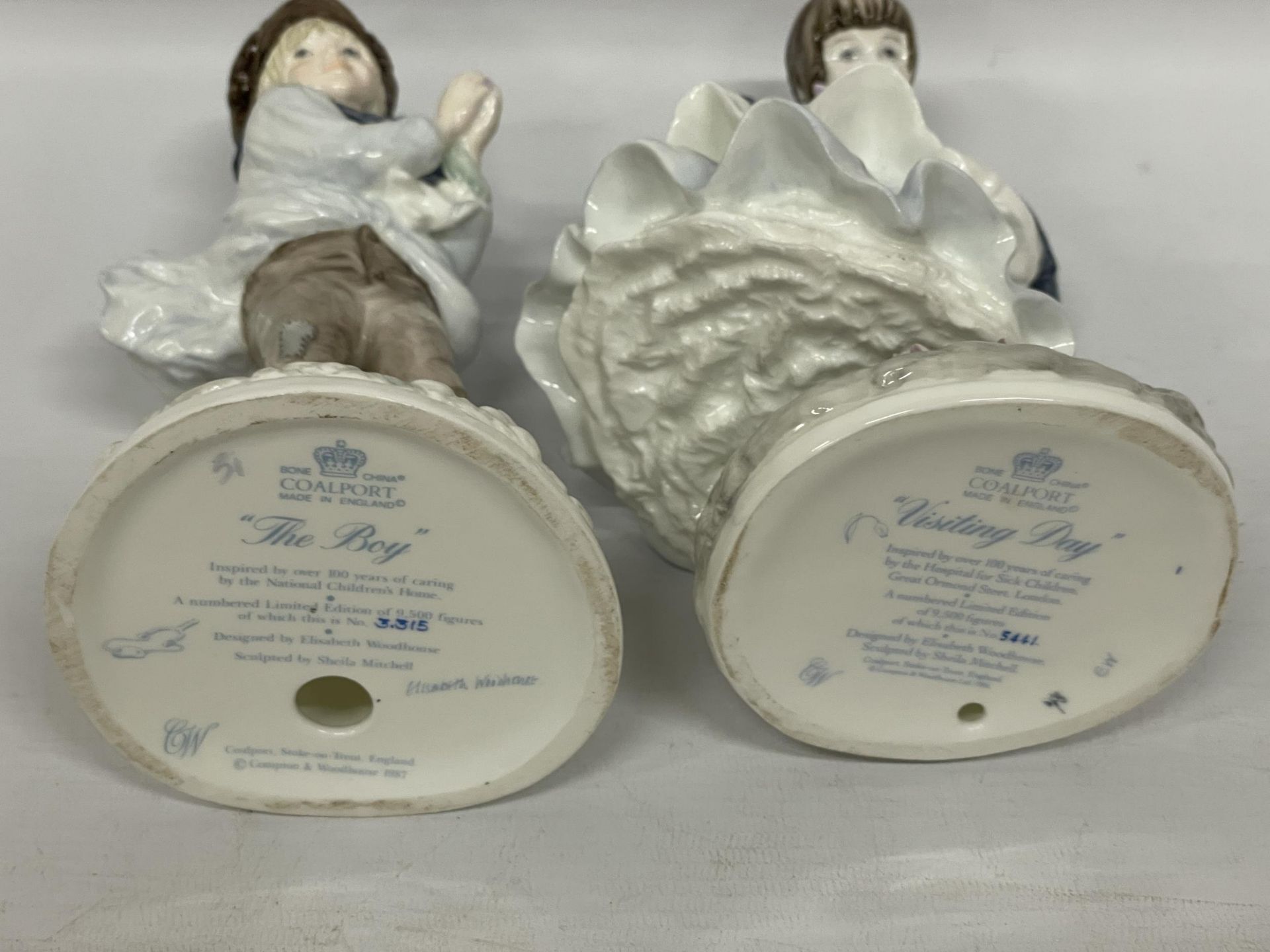 TWO LIMITED EDITION COALPORT FIGURES - 'THE BOY' AND 'VISITING DAY' - Image 3 of 3