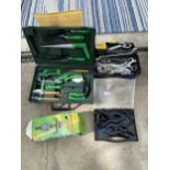 AN ASSORTMENT OF TOOLS TO INCLUDE SPANNERS AND CLIPS ETC