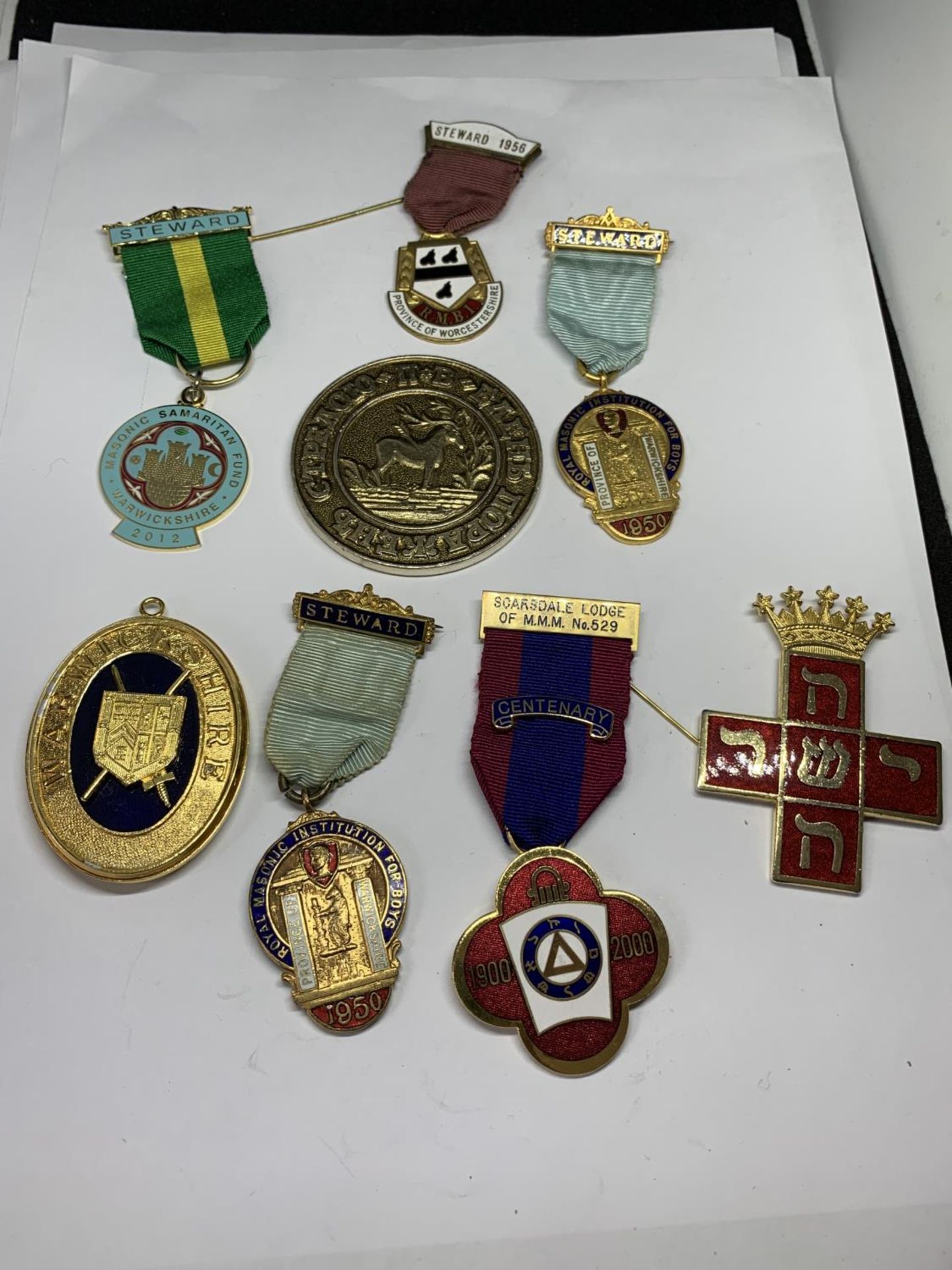 EIGHT VARIOUS MASONIC MEDALS