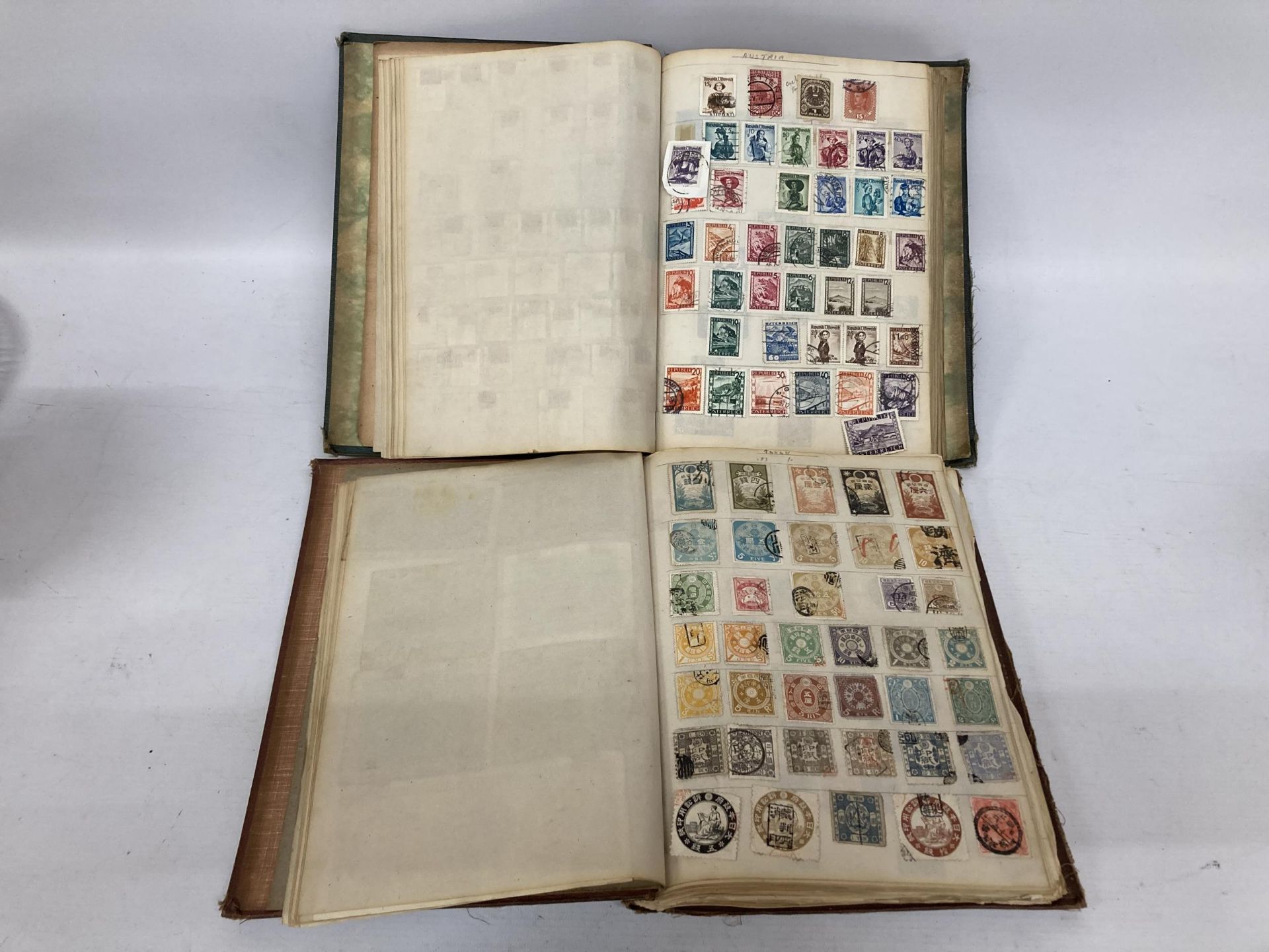 TWO OLD TIME ALBUMS CONTAINING A LARGE ORIGINAL COLLECTION OF WORLDWIDE EARLY STAMPS WITH MANY - Image 4 of 9