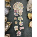 A GROUP OF FLORAL CERAMIC TRINKET WARES