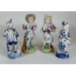 TWO PAIRS OF ANTIQUE CONTINENTAL CONTA & BOEHME PORCELAIN FIGURES