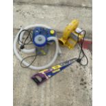 AN ELECTRIC BLOWER, A WATER PUMP AND A SAW ETC