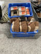 A LARGE QUANTITY OF BRUSH HEADS AND BOLIVAR PIPE CLIPS