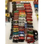 A LARGE COLLECTION OF DIE-CAST MODEL BUSES AND LONDON TAXIS