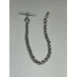 A SILVER HALF ALBERT WATCH CHAIN