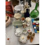 A MIXED LOT OF CERAMICS AND FURTHER ITEMS, ART DECO STYLE FIGURE ETC