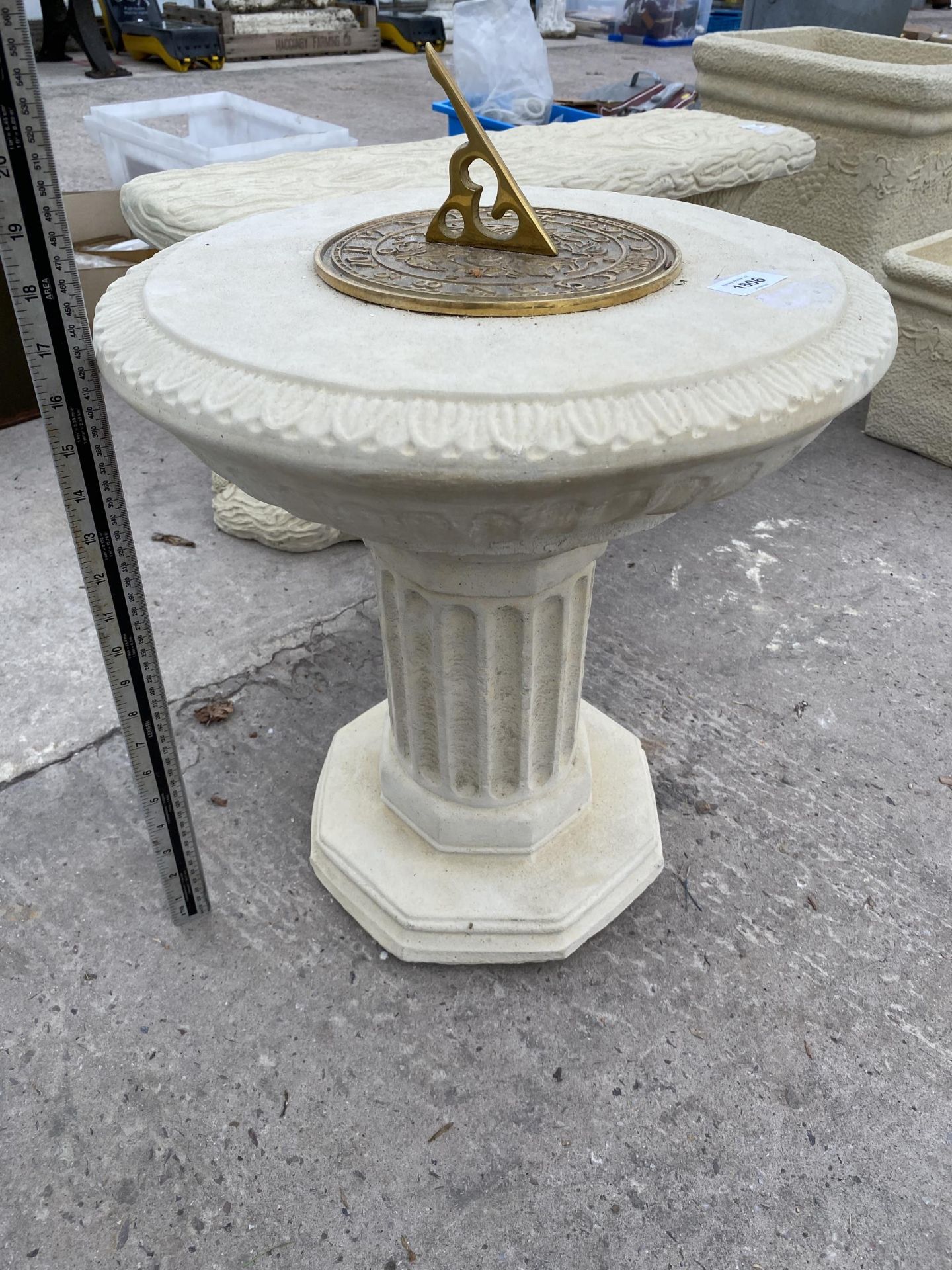 AN AS NEW EX DISPLAY CONCRETE COLUMN SUN DIAL *PLEASE NOTE VAT TO BE PAID ON THIS ITEM*