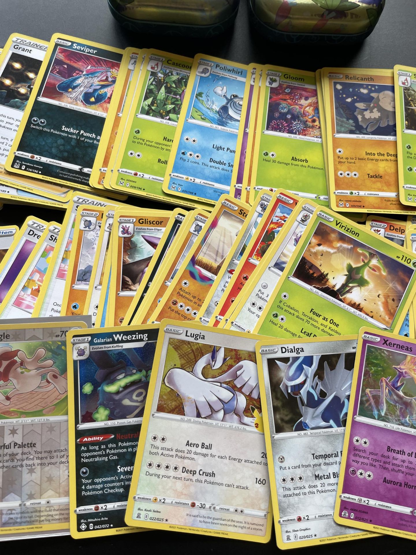 TWO TINS OF ASSORTED POKEMON CARDS, HOLOS ETC - Image 3 of 5