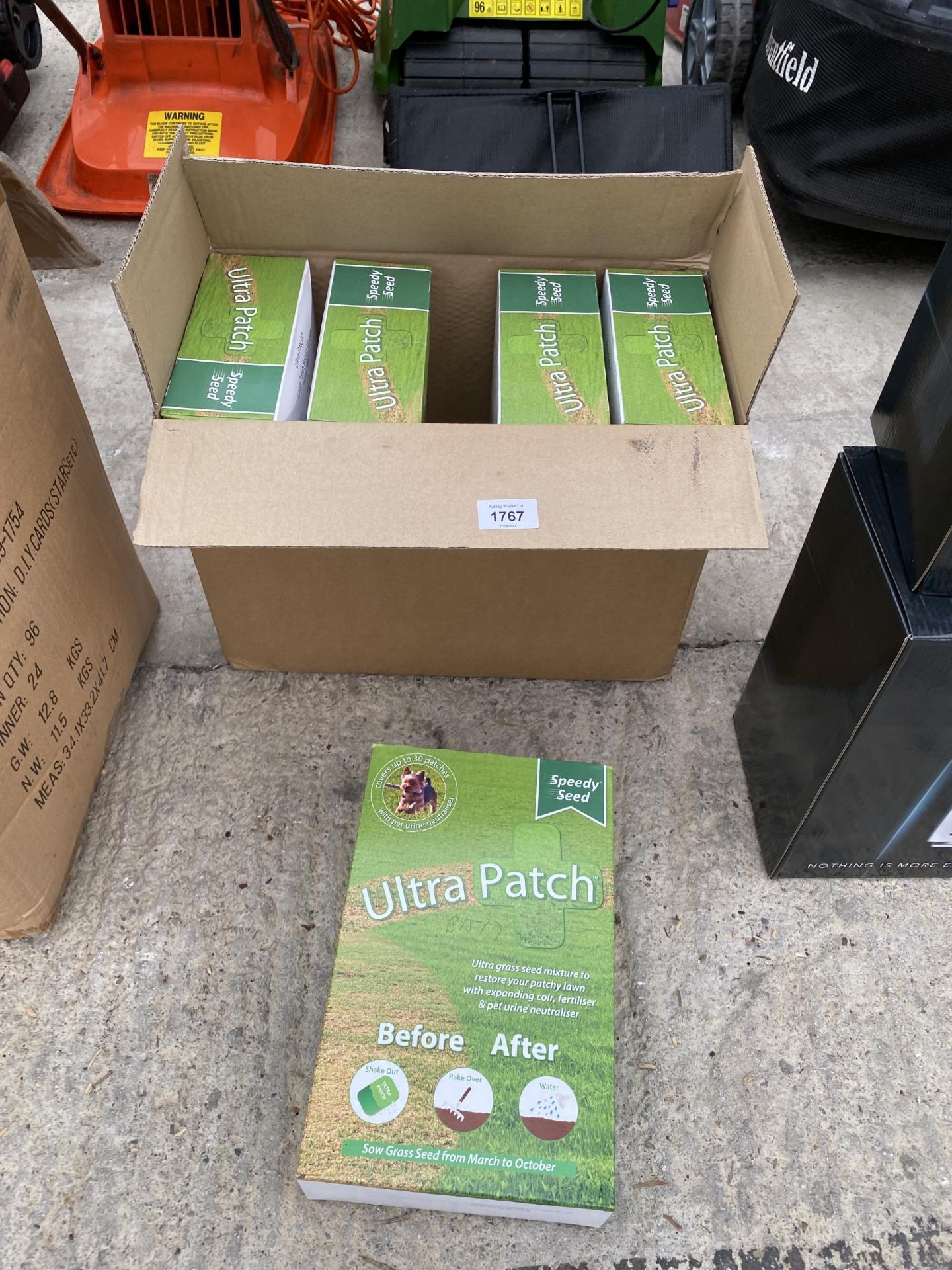 FIVE NEW AND SEALED BOXES OF ULTRA PATCH GRASS SEED