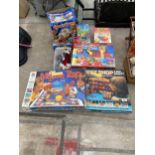 AN ASSORTMENT OF RETRO BOARD GAMES TO INCLUDE MOUSE TRAP AND WHACK ATTACK ETC