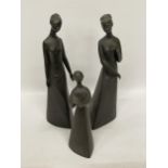 THREE ROYAL DOULTON MATTE BLACK FIGURES - 'TRANQUILITY' HN2426, 'PEACE' HN2433 & 'SYMPATHY' HN2838