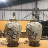 A PAIR OF DECORATIVE ORIENTAL STYLE TABLE LAMPS