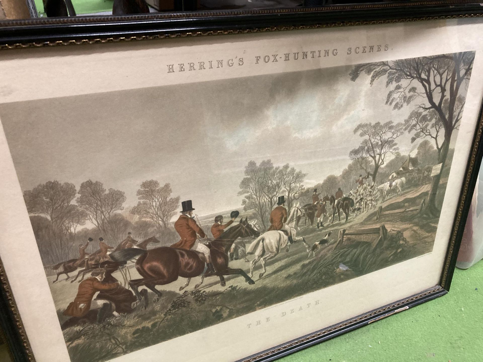 A SET OF FOUR VINTAGE HUNTING ENGRAVINGS - Image 5 of 5