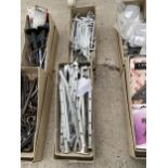 AN ASSORTMENT OF WINDOW SUPPORT BRACKETS AND HANDLES ETC