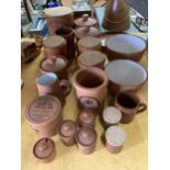 A LARGE COLLECTION OF TERRACOTTA STORAGE JARS AND BOWLS, THE MAJORITY BY HENRY WATSON POTTERY