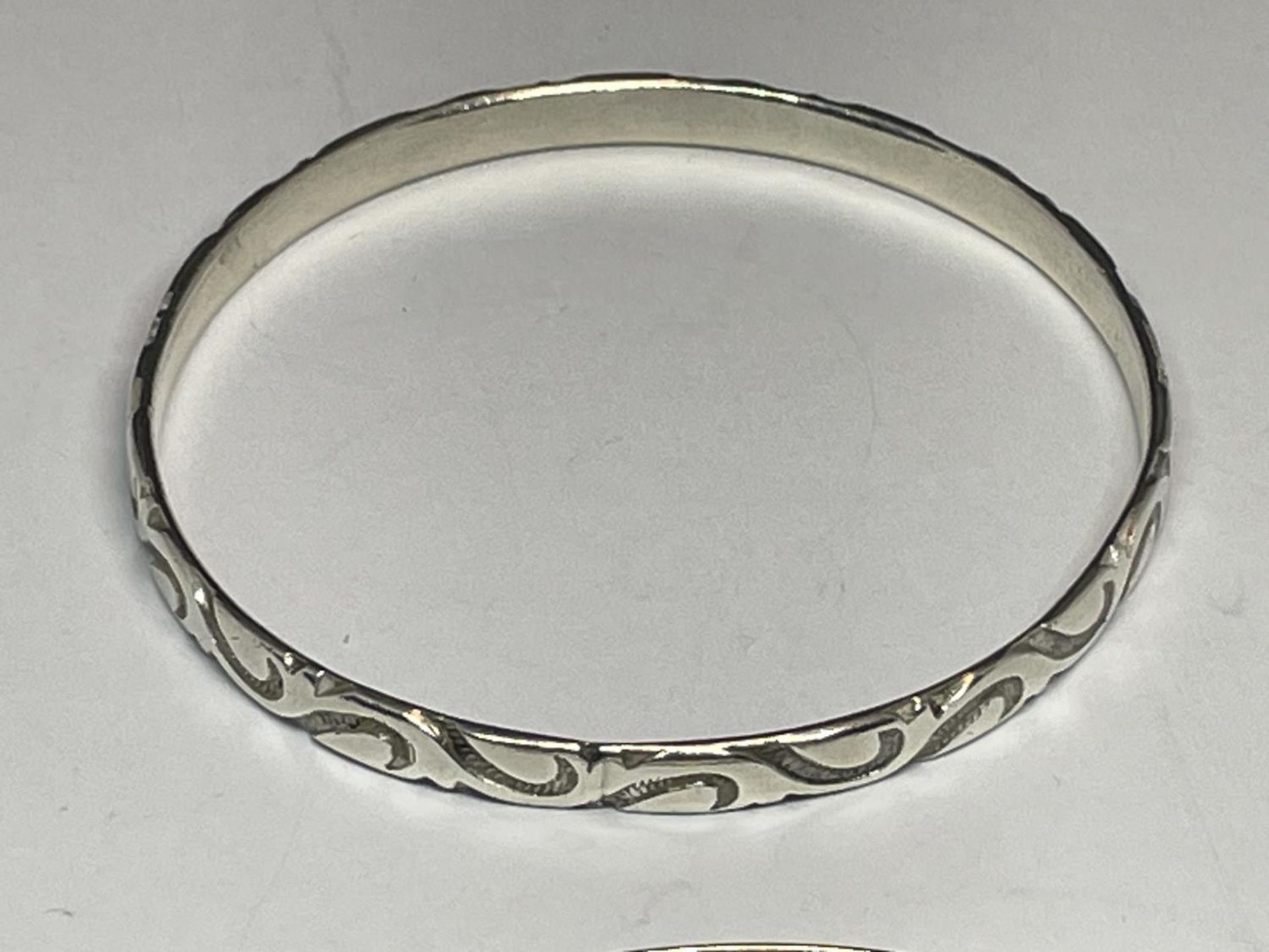 TWO SILVER BANGLES - Image 2 of 3