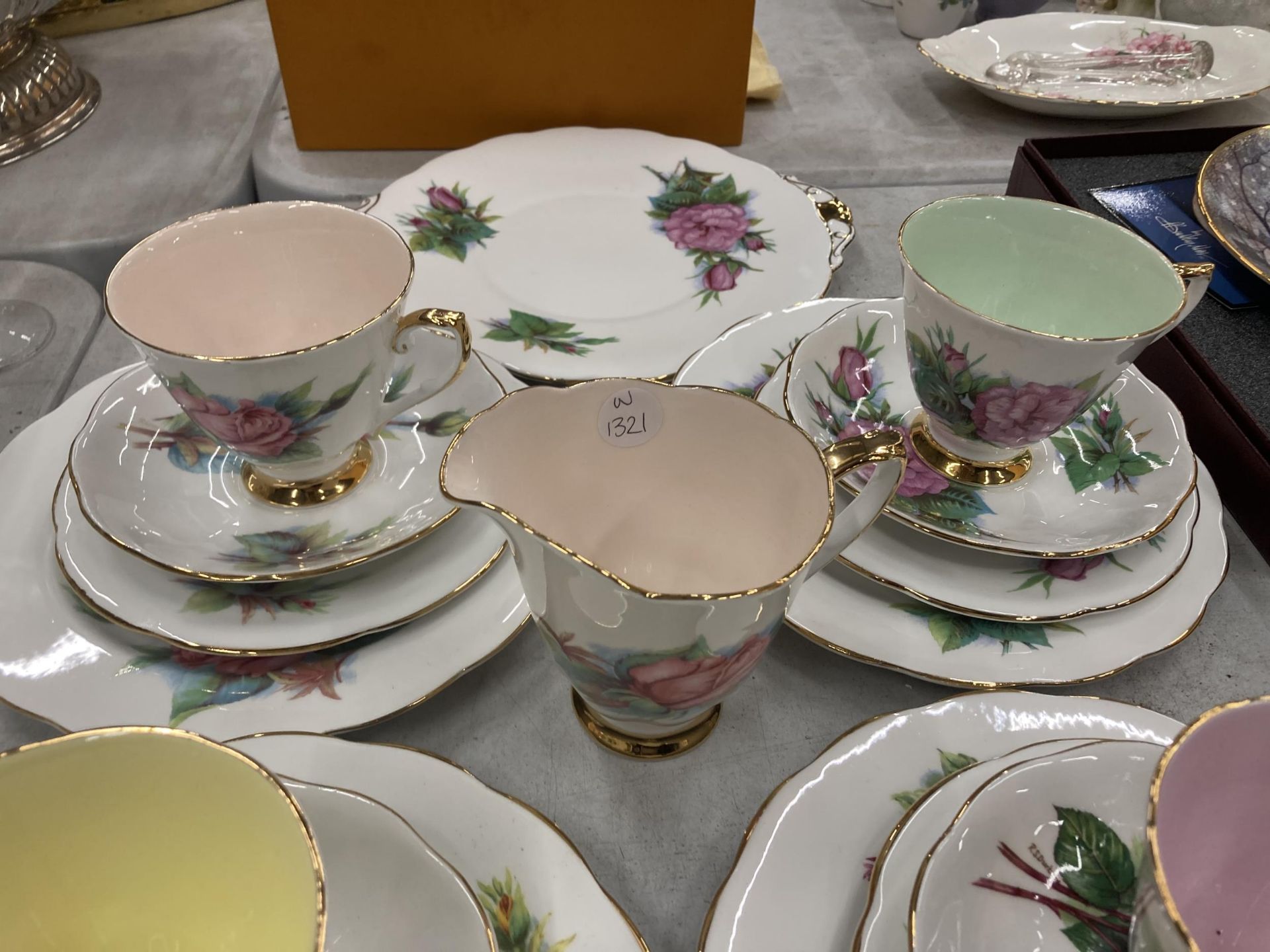 A COLLECTION OF FLORAL DESIGN BONE CHINA TRIOS - Image 5 of 5