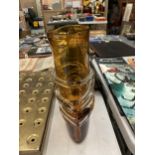 AN AMBER STUDIO GLASS VASE, HEIGHT 32CM