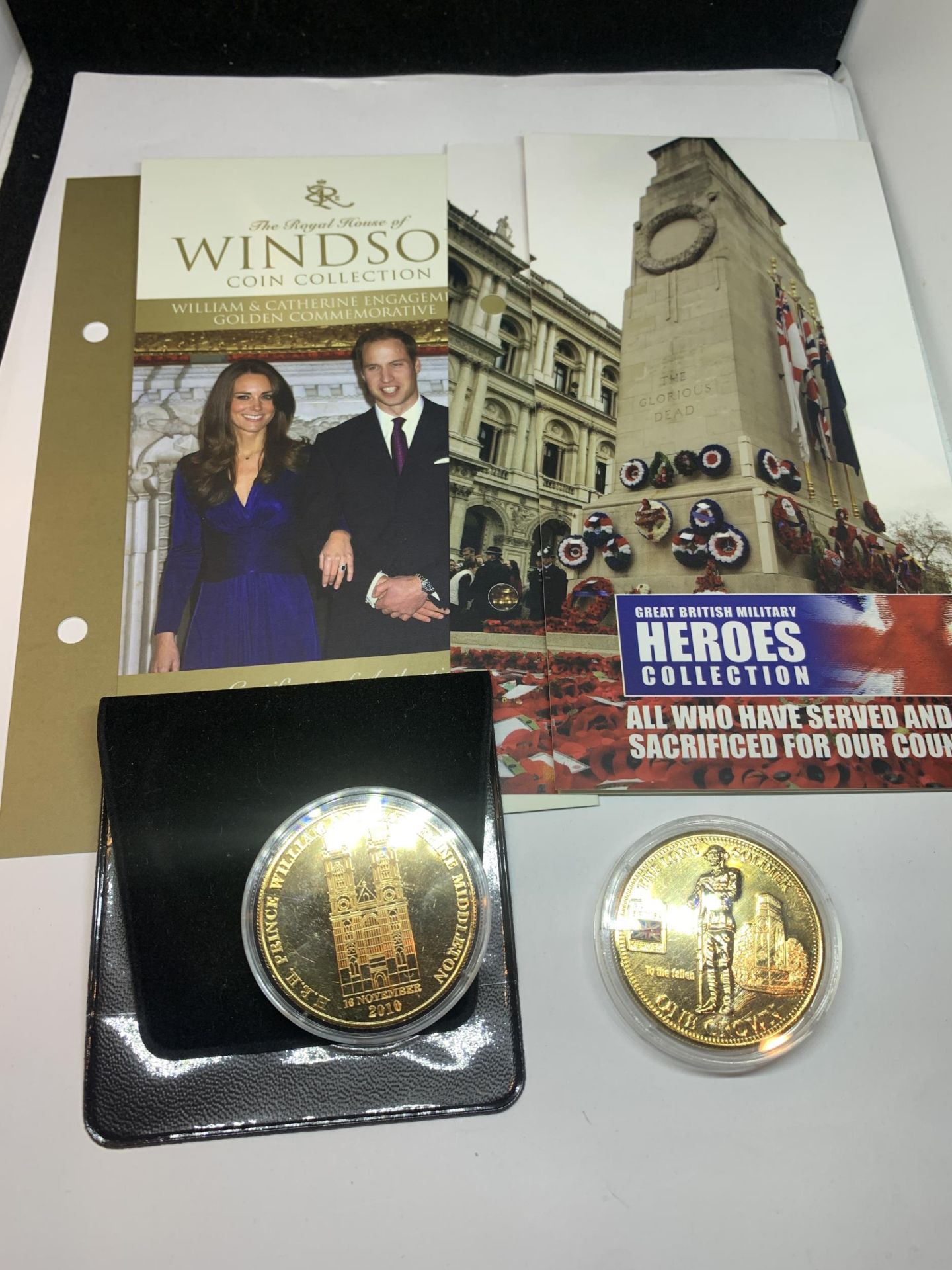 A TDC 2010 'THE LIONS SOLDIER' PLUS A UK 2010 WILLIAM AND CATHERINE GOLDEN COMMEMORATIVE