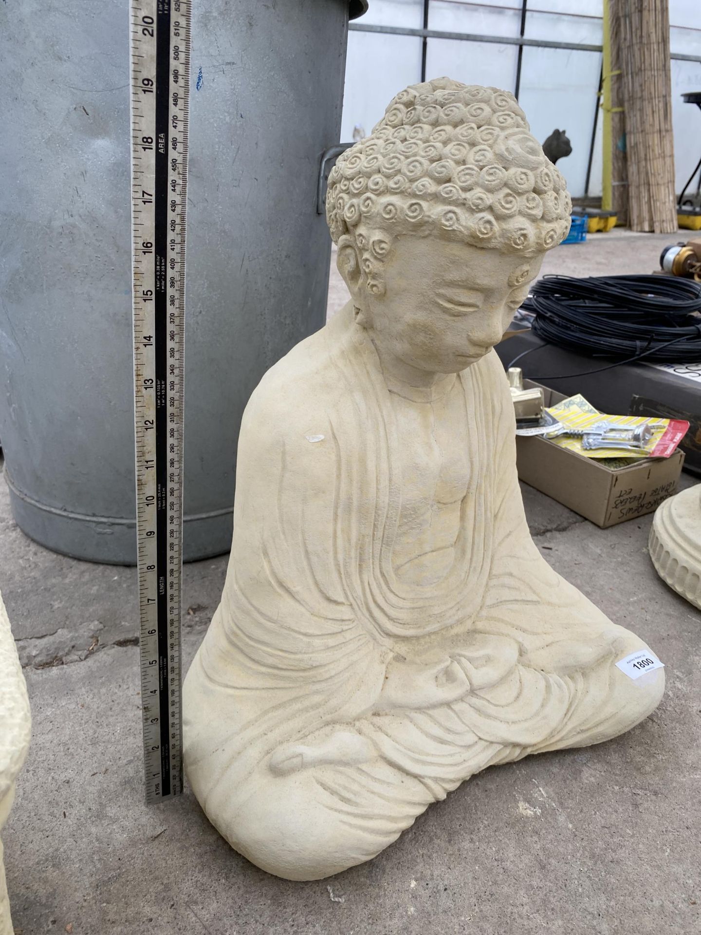 AN AS NEW EX DISPLAY CONCRETE BUDDAH FIGURE *PLEASE NOTE VAT TO BE PAID ON THIS ITEM*