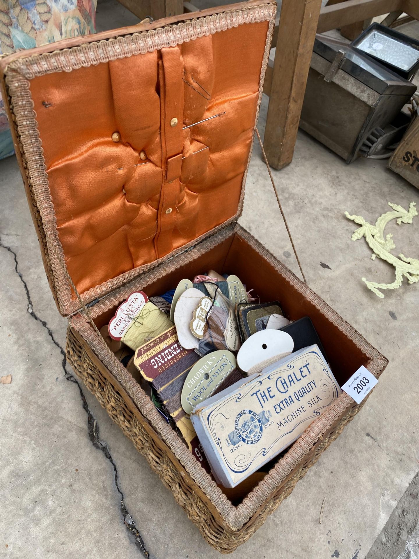 TWO SEWING BASKETS AND AN ASSORTMENT OF SEWING THREAD - Image 3 of 3