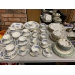 A COALPORT REVELRY PART DINNER SERVICE AND CROWN STAFFORDSHIRE PLATES